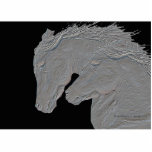Embossed Look Silver Horses Acrylic Cut Out