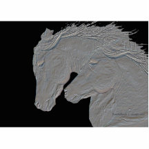 Embossed Look Silver Horses Acrylic Cut Out