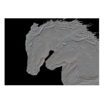 Embossed Look Silver Horses Business Card