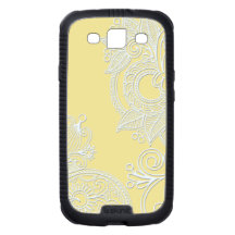 Embossed Paisley - Yellow Galaxy SIII Cover