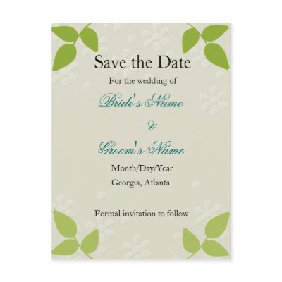 Embossed - Save the Date card Post Card by kool27