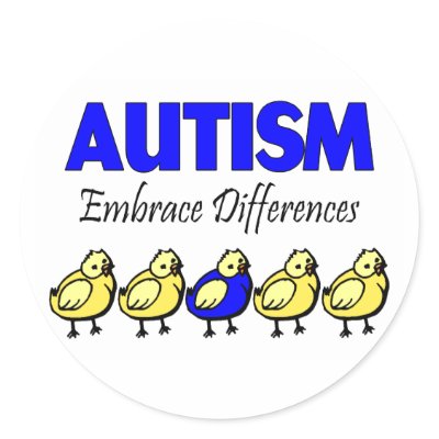 Embrace Autism (Ducks) Round Sticker by AutismZazzle