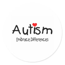 Embrace Differences (Happy Heart) Round Sticker