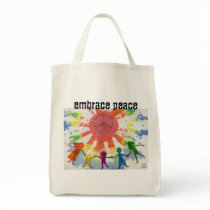 Embrace Peace Mixed Media Artwork Canvas Bags
