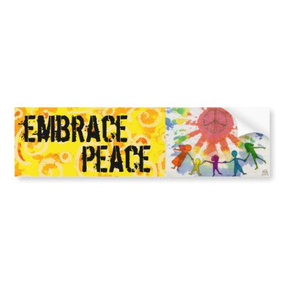 Embrace Peace Mixed Media Artwork Bumper Sticker by MarthaGoutal