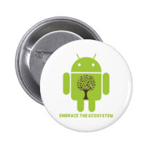 Embrace The Ecosystem (Bug Droid Brown Tree) Button