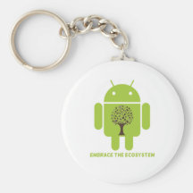 Embrace The Ecosystem (Bug Droid Brown Tree) Key Chain