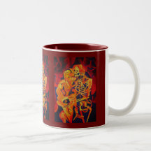 Embracing Death at Halloween Coffee Mug