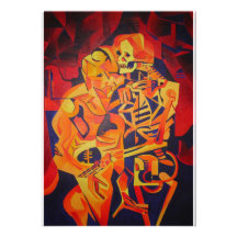 Embracing Death at Halloween Personalized Invitation