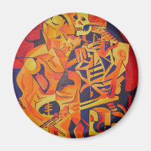 Embracing Death at Halloween Magnets