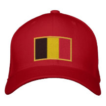 Embroidered Belgian Flag on Cap Embroidered Hat