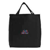 Embroidered Birthday Tote Bag