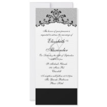 Embroidered Black Lace Invitation