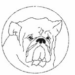 Embroidered Bulldog Long Sleeve T-Shirt