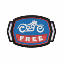 Embroidered cageFREE logo