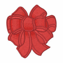 EMBROIDERED CHRISTMAS BOW LADIES SHIRT