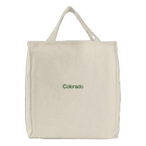 Embroidered Colorado Tote Bag