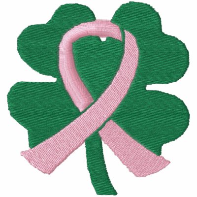 Embroidered Four-Leaf Clover Ribbon Breast Cancer by ShoutOut