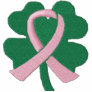 Embroidered Four-Leaf Clover Ribbon Breast Cancer
