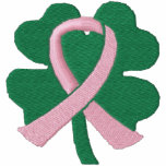 Embroidered Four-Leaf Clover Ribbon Breast Cancer embroidered shirts