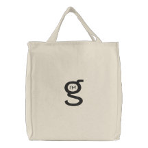 Embroidered HandBag w Black Logo