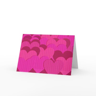 Embroidered hearts greeting card by drmilleranderson