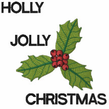 EMBROIDERED HOLLY, JOLLY CHRISTMAS LADIES SHIRT