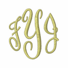 Embroidered Monogram Initials  Long Sleeve Tees