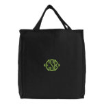 Embroidered Monogram Initials Tote Bag embroidered bags