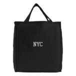 Embroidered NYC New York City Tote Bag Black embroidered bags