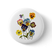 Embroidered Parade of Pansies