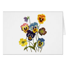Embroidered Parade of Pansies Cards