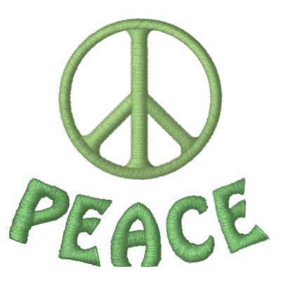 Embroidered Peace Sign and Word PEACE by Stitchbaby