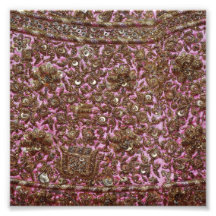 Embroidered Pink Fabric New Delhi India Photographic Print