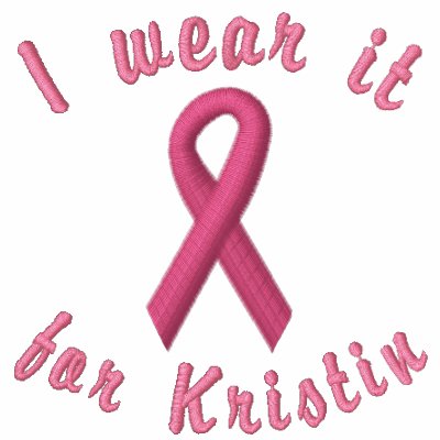 Embroidered Pink Ribbon T-shirt by Stitchbaby