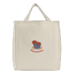Embroidered Poinsettia Tote Bag embroidered bags