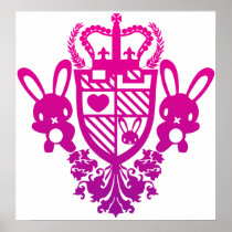 Embroidered_Rabbit Poster