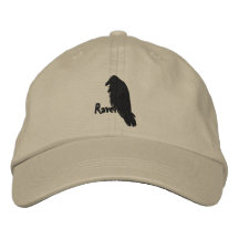 Embroidered Raven on Raven Hat Embroidered Hats