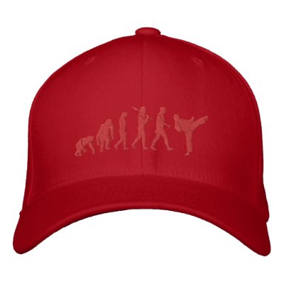 Embroidered Red Belt Martial Artists Karate Cap by Funkart