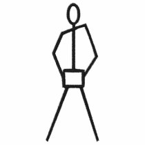 Embroidered Stick Figure with Box