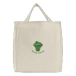 Embroidered Tote with Shamrocks Embroidered Tote Bag