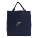Embroidery Monogram Letter F Initial embroidered bags