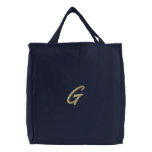 Embroidery Monogram Letter G Initial embroidered bags