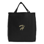 Embroidery Monogram Letter H Initial embroidered bags