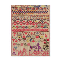 Embroidery sampler postcard