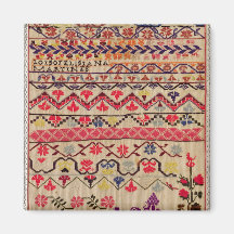 Embroidery sampler refrigerator magnet