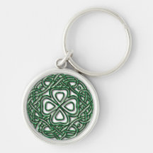 Emerald Celtic Shamrock Keychain