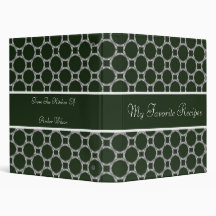 Emerald Circles Recipe Book 3 Ring Binder