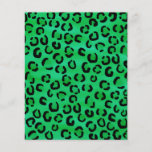 Emerald Color Leopard Print Pattern. Full Color Flyer