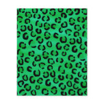 Emerald Color Leopard Print Pattern. flyers